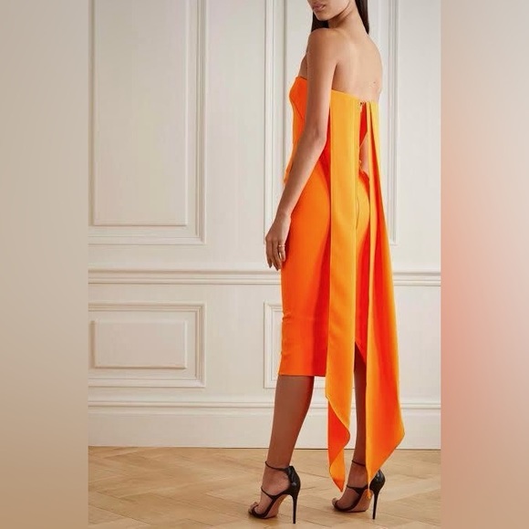 Catharine Mini Dress - Strapless A Line Dress in Orange | USA